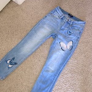 DKNY Cropped Butterfly Jeans